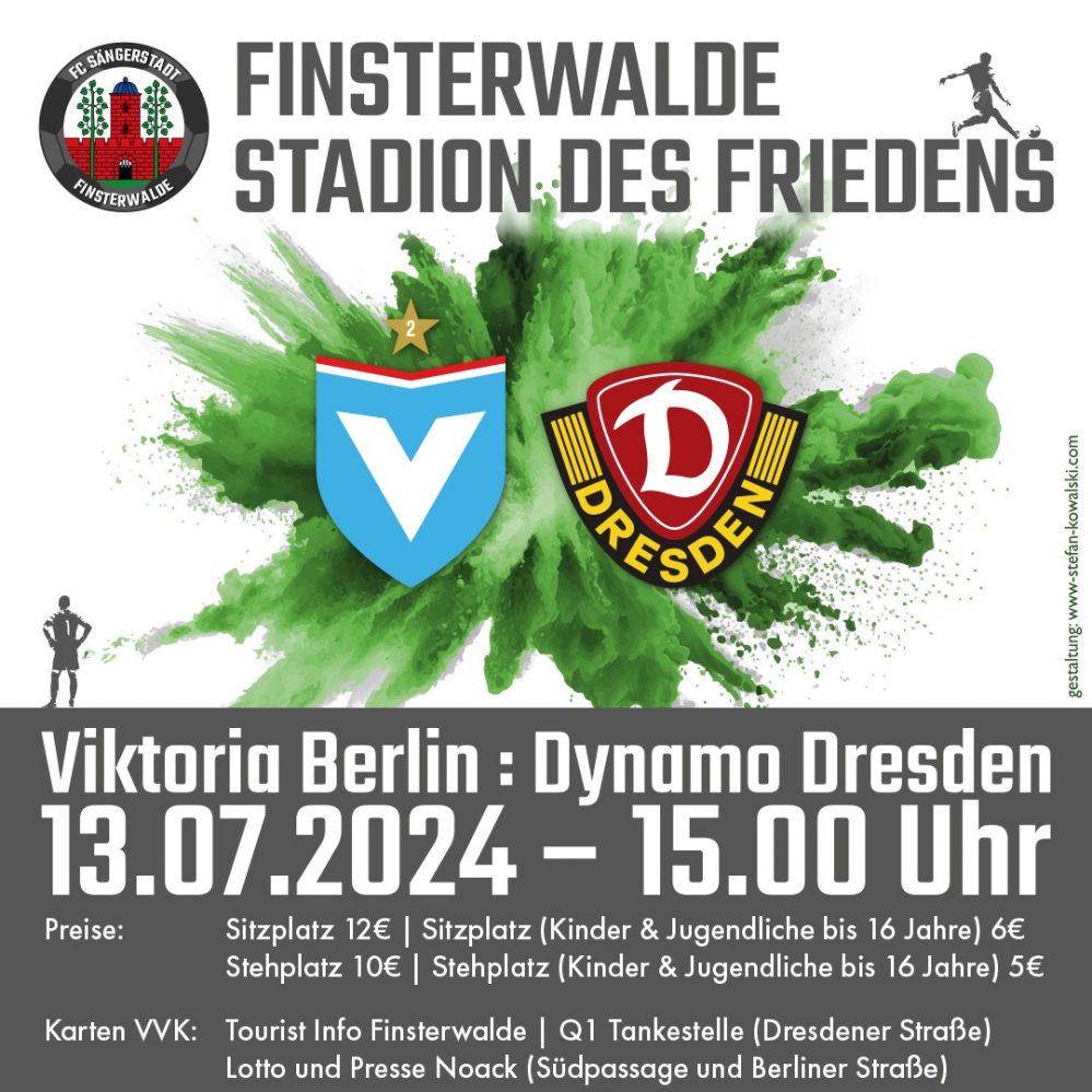Vorverkauf gestartet: Testspiel Viktoria Berlin gegen Dynamo Dresden